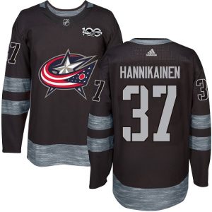 Herren Columbus Blue Jackets Eishockey Trikot Markus Hannikainen #37 Authentic Schwarz 1917-2017 100th Anniversary